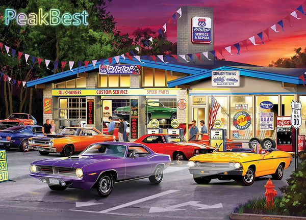 Route 66 Pitstop 500 1000 Pieces Jigsaw Puzzles