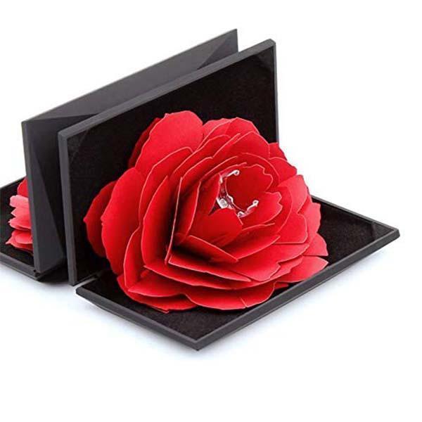 3D Rotating Rose Flower Ring Box