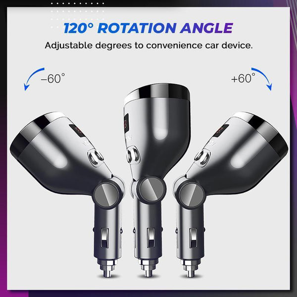 3-Way Car Lighter Charger with Dual USB