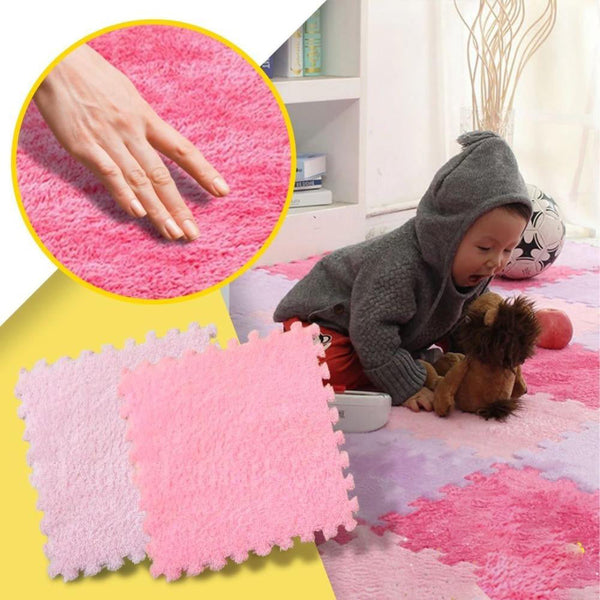 10Pcs/Lot Soft Plush Kids Carpet