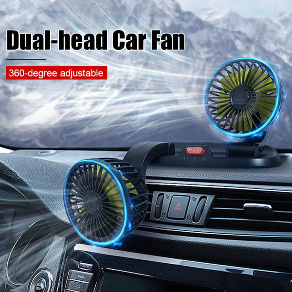 Car Fan Dual Head 2 Speeds Air Fan