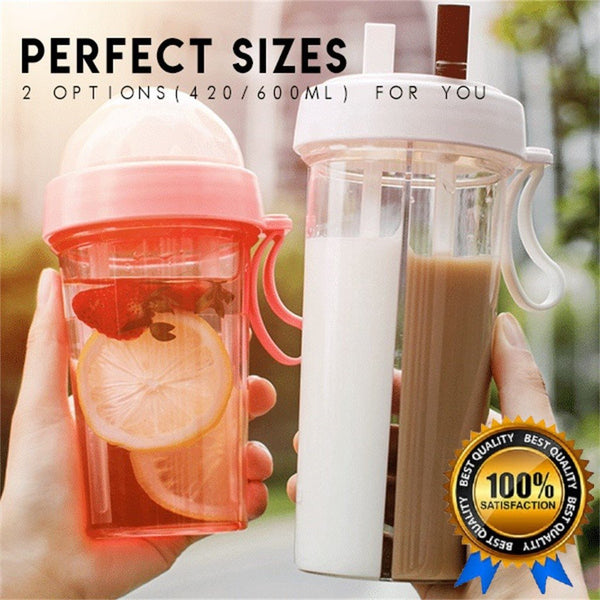 Double Sippy Twin Drink Cup Creative Water Bottle