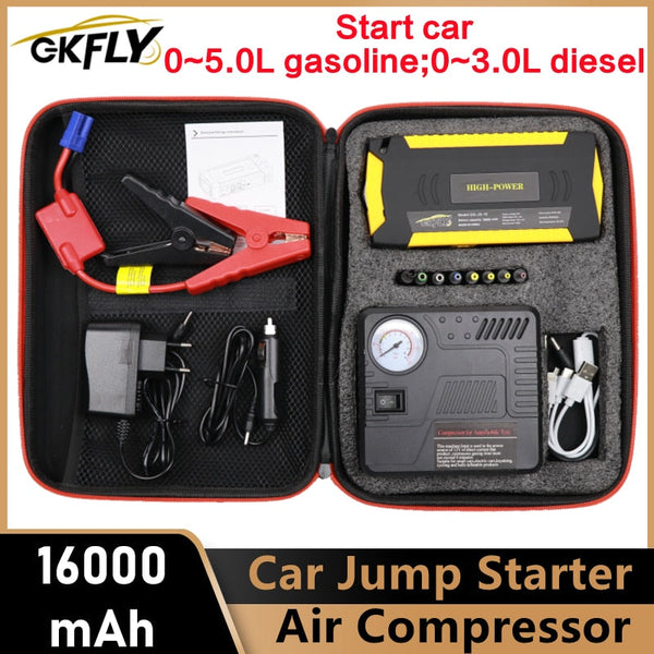 GKFLY 12V 600A Car Jump Starter & Air Pump