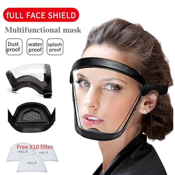 Transparent Full Face Shield with Safety Glasses