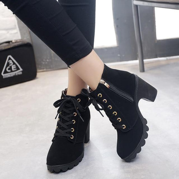 Thick Heel Short Boot Ladies Casual