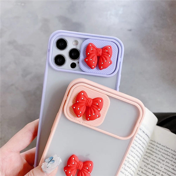 Camera Lens Protect bow Phone Case For iPhone