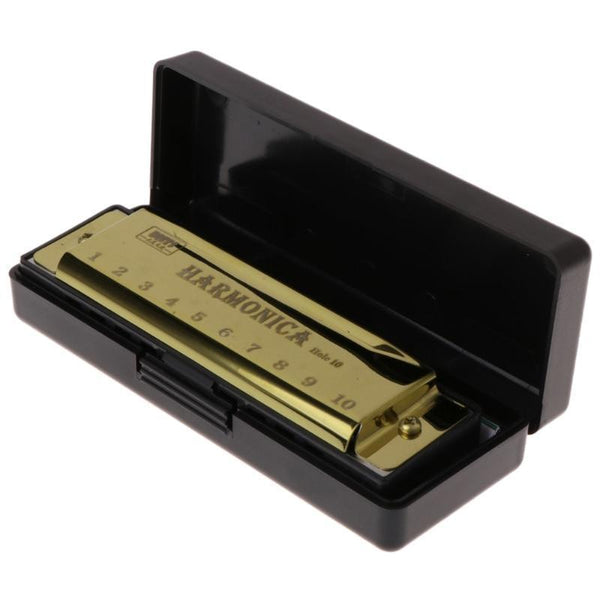 Harmonica 10 Holes Key C Blues with Case