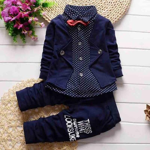 Baby Boys Cotton Bowtie Shirt Set