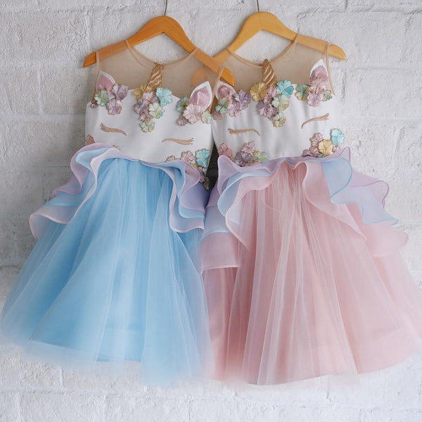 Unicorn Princess Chiffon Baby Girl's Party Dress