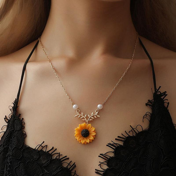 Sunflower Pendant Necklace