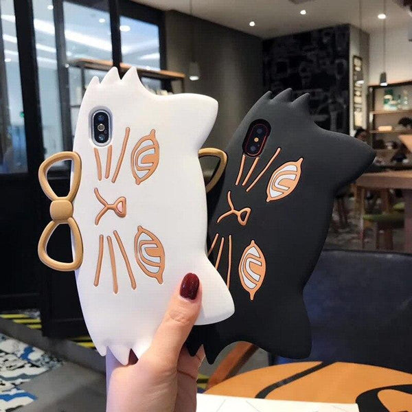 3D Cat Silicone Phone Case For iPhone