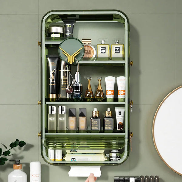 Wall-Mounted Bathroom Organizer: Punch-Free & Stylish