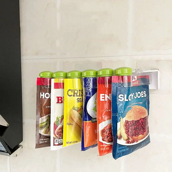 Wall-Mounted Spice Bag Storage Rack