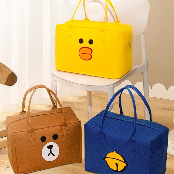 Cartoon Felt Tote Travel Bag