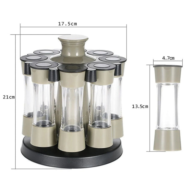 360° Rotating Spice Jar Carousel Set