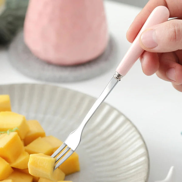 European-style Ceramic Fruit Fork Storage Set