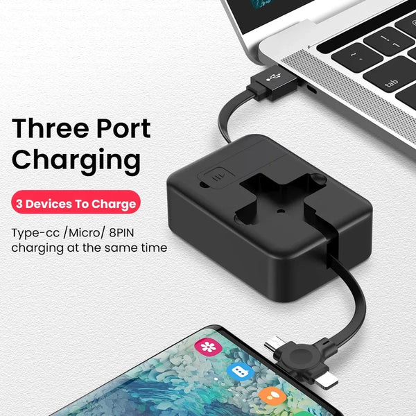 3-in-1 Telescopic Charging Cable with Phone Holder