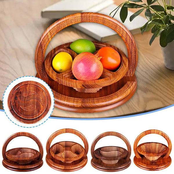 Pakistani Wood Foldable Fruit Basket