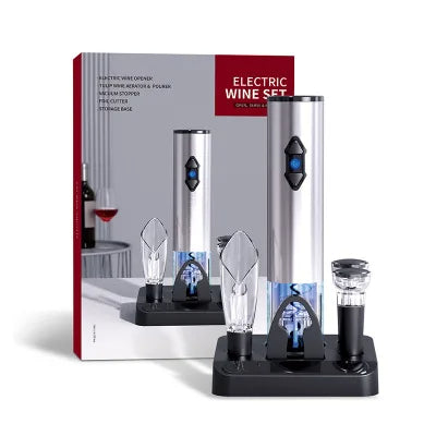 Electric Wine Opener Set with Storage Base