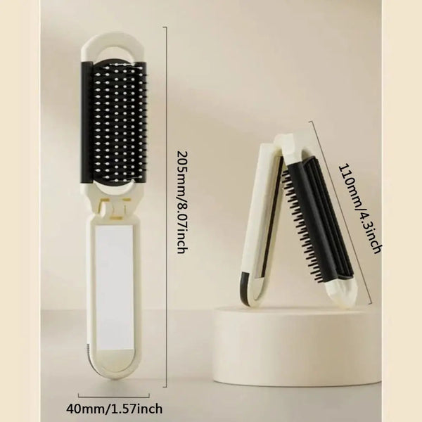 Cartoon Lamb Mini Folding Massage Comb with Mirror