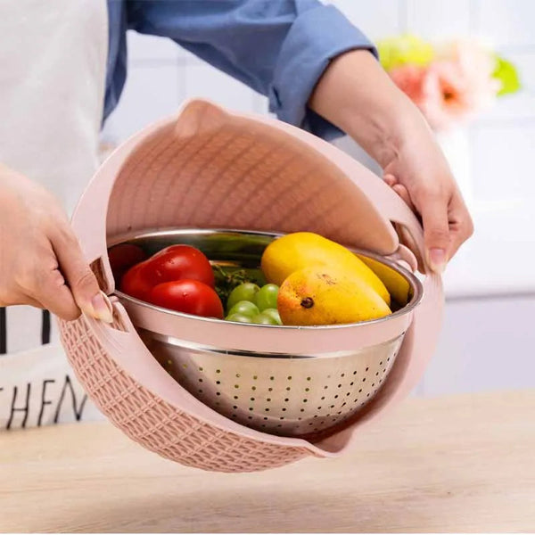 Stainless Steel Vegetable Slicer & Strainer Set