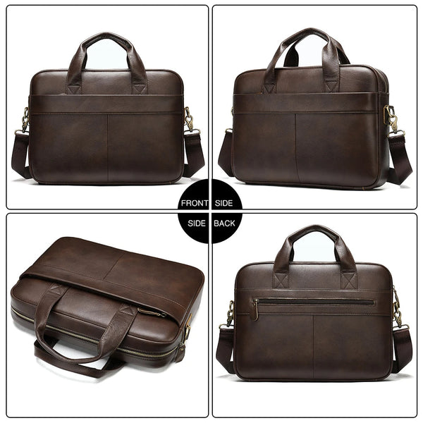 WESTAL Men's Leather Briefcase for Laptop & Documents