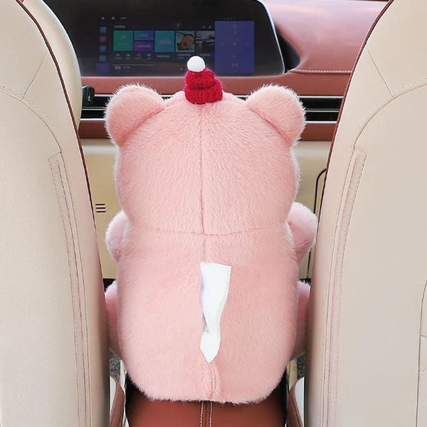 Cartoon 2-in-1 Car Tissue Box & Armrest Storage