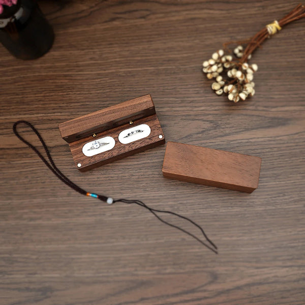 Walnut Wooden Jewelry Box with Pendant & Earring Display