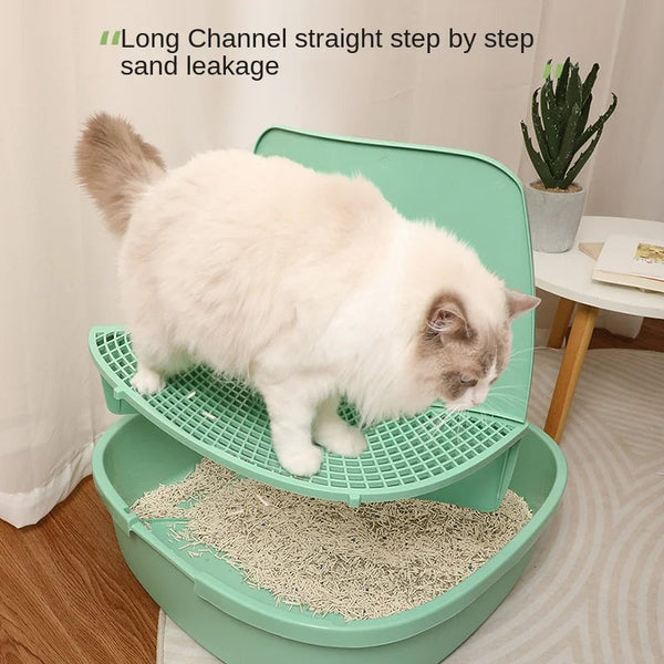 Extra-Large Enclosed Cat Litter Box with Deodorizing Cloister