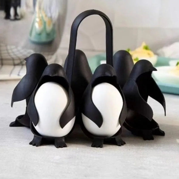 Penguin-Shaped Egg Tray, 6-Hole Nylon Cooker